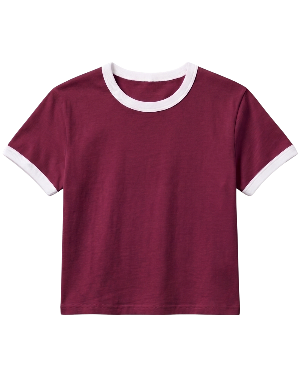 Burgundy Ringer Baby Tee