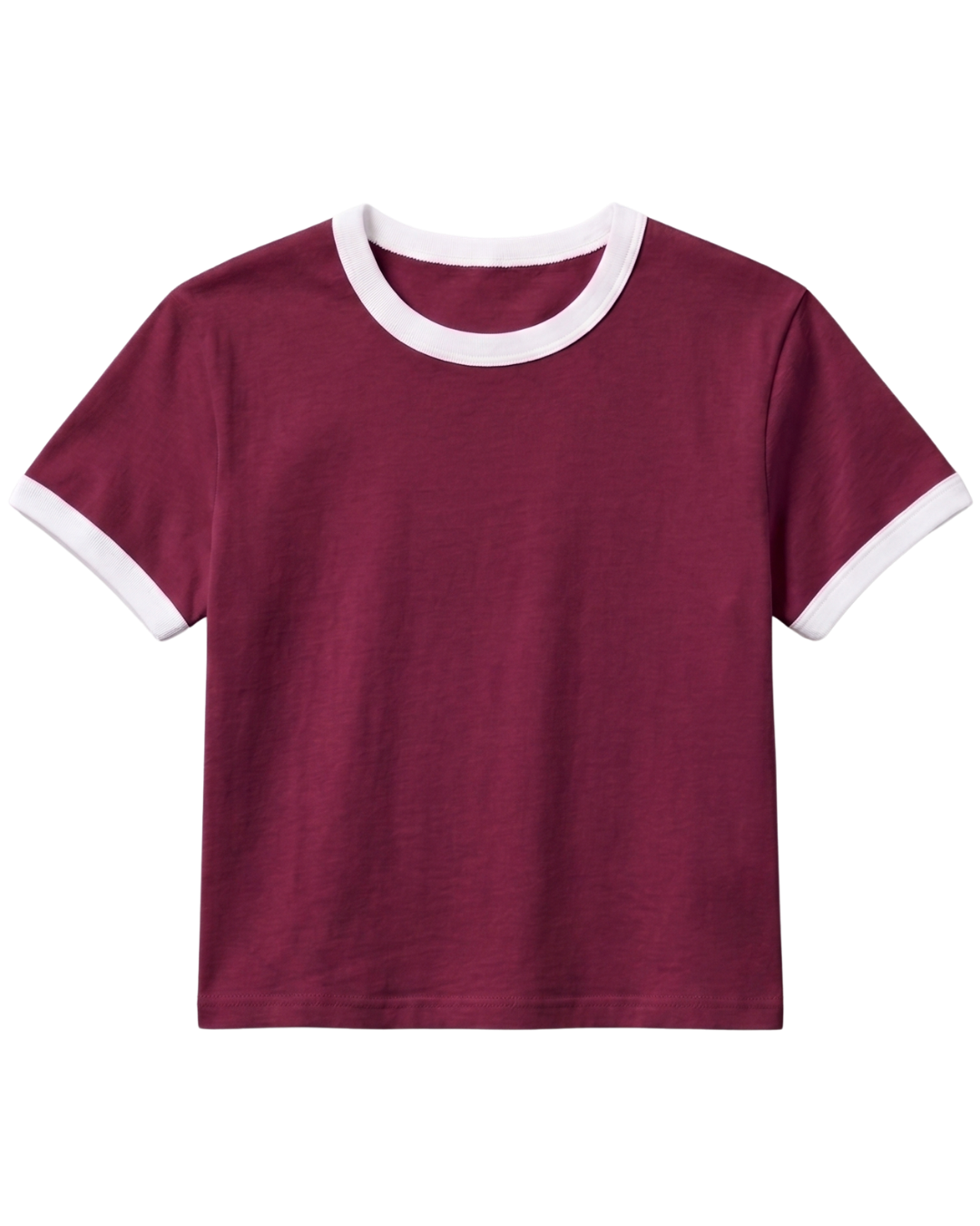 Burgundy Ringer Baby Tee