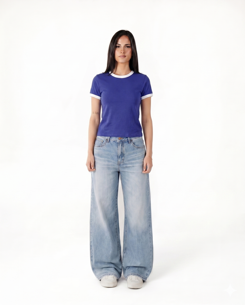 Blue Ringer Baby Tee