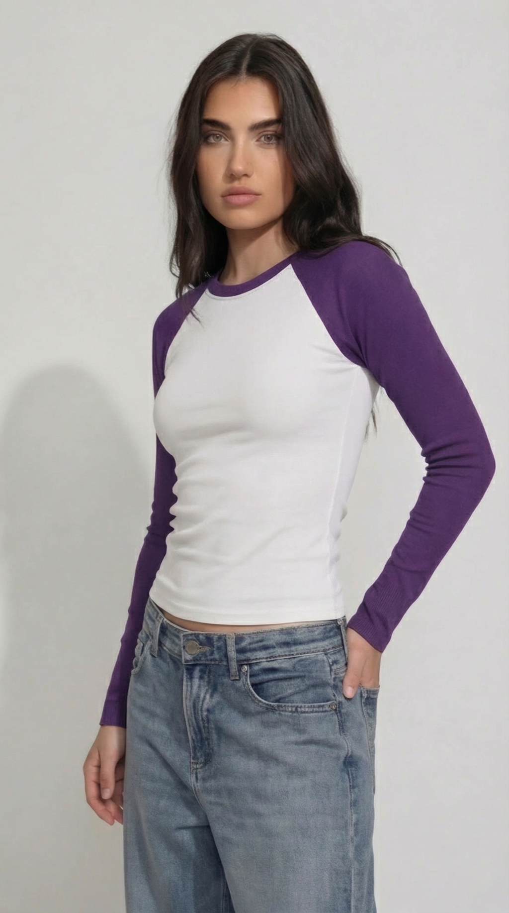 Long Sleeve Meridian Raglan Purple