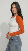 Long Sleeve Meridian Raglan Orange