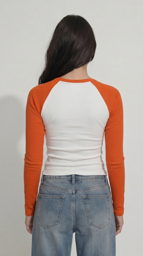 Long Sleeve Meridian Raglan Orange