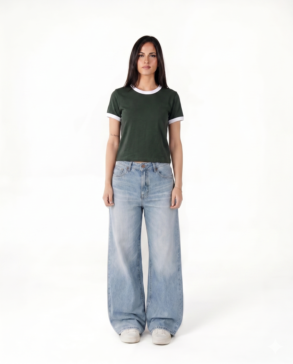 Olive Ringer Baby Tee