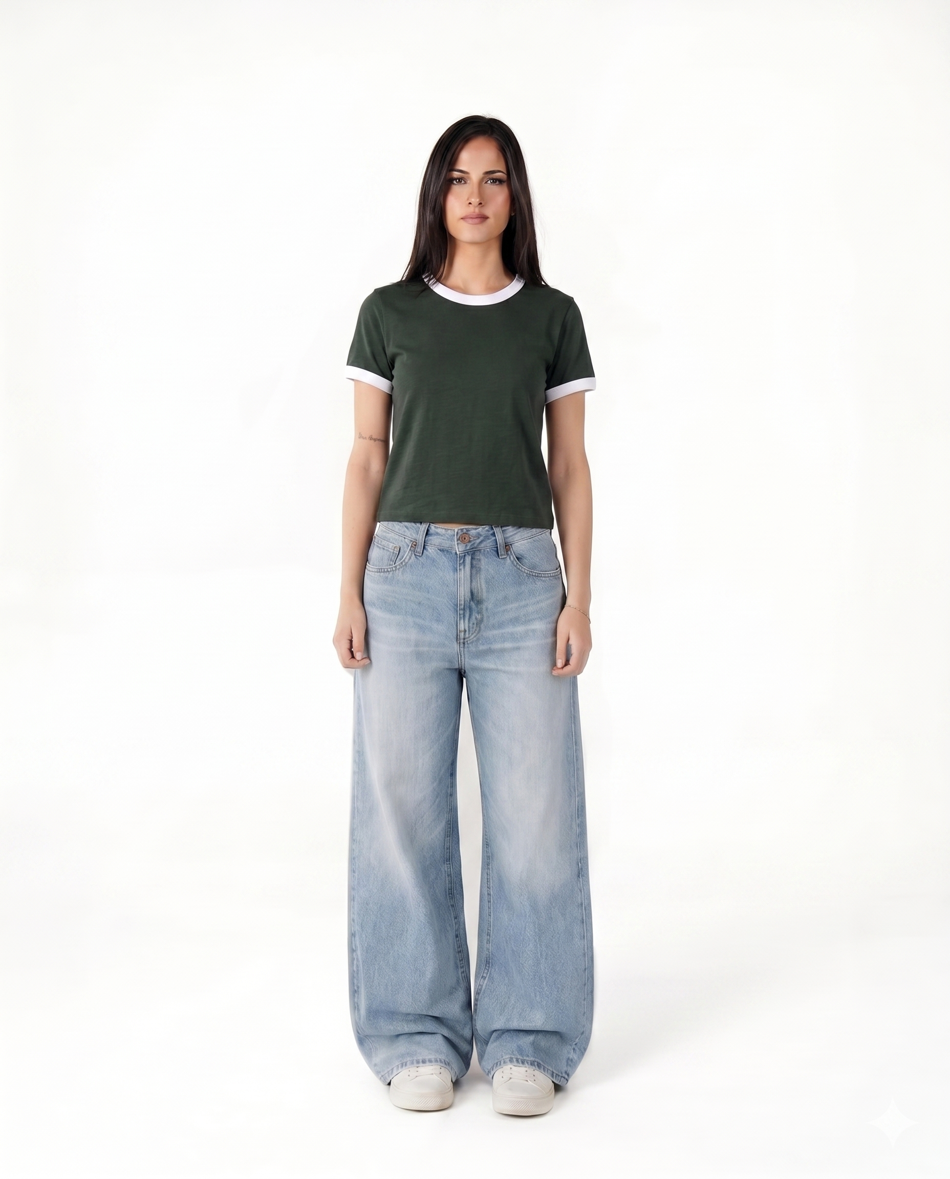 Olive Ringer Baby Tee